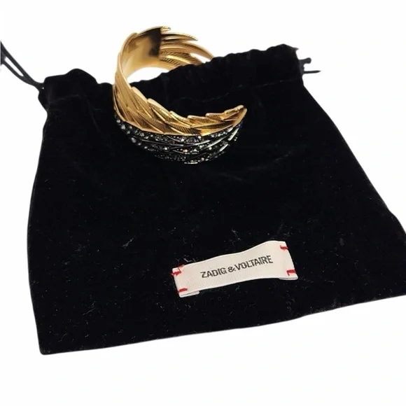 Zadig & Voltaire Gold and Black Feather Bracelet - Picture 6 of 7